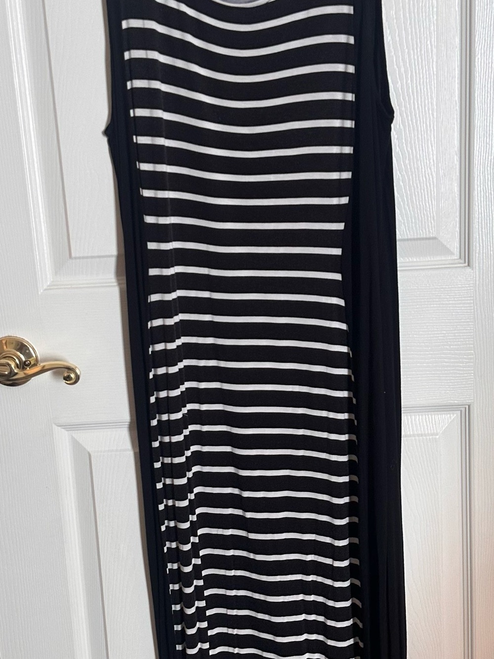 a.n.a Black and White Striped Maxi Skirt